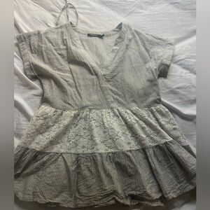 Pinstripes grey blouse